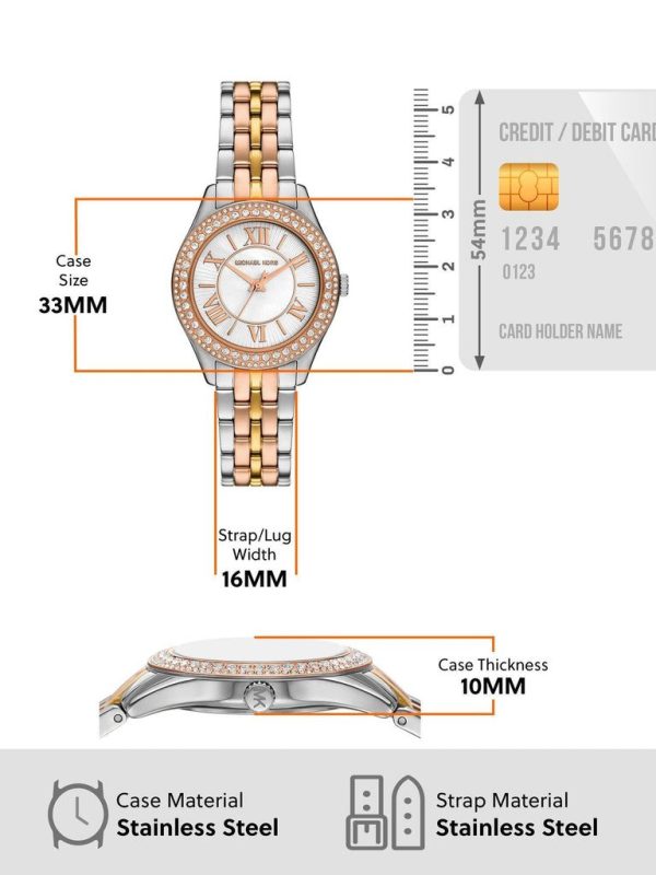 Montre femme Michael Kors Harlowe réf. MK4846, mouvement quartz, boîtier 33 mm, acier inoxydable – deuxième vue