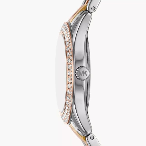 Montre femme Michael Kors Harlowe réf. MK4846, mouvement quartz, boîtier 33 mm, acier inoxydable – troisième vue