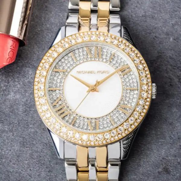 Montre femme Michael Kors Harlowe réf. MK4811, mouvement quartz, boîtier 38 mm, acier inoxydable – vue principale, Horlova Maroc