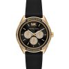 Montre femme Michael Kors Jessa 40 mm réf. MK6944, cadran noir, bracelet caoutchouc, mouvement quartz – vue de face | Horlova Maroc