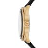 Montre femme Michael Kors Jessa 40 mm réf. MK6944, cadran noir, bracelet caoutchouc – autre angle