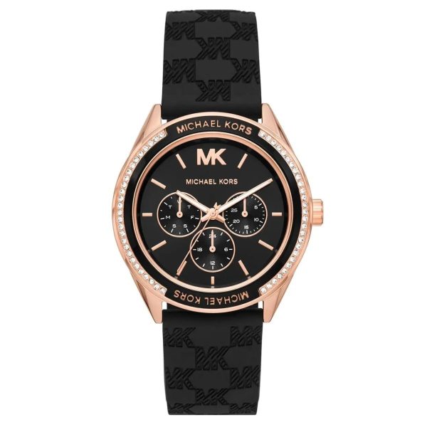 Montre femme Michael Kors Jessa 40 mm réf. MK7373, cadran noir, mouvement quartz – vue de face | Horlova Maroc