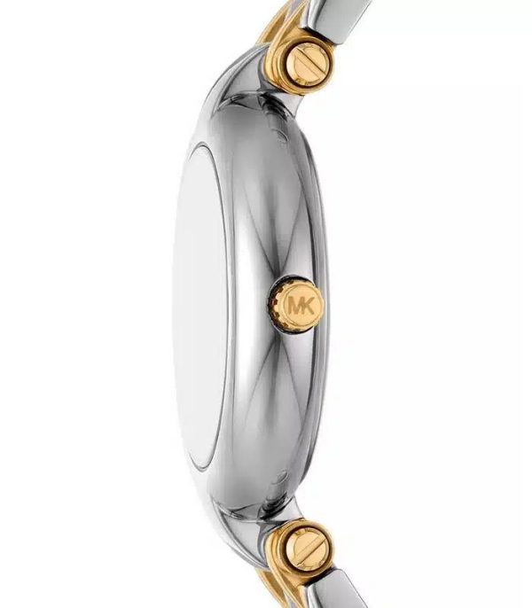 Montre femme Michael Kors Laney 30 mm réf. MK4895, cadran nacré, bracelet acier – vue de profil