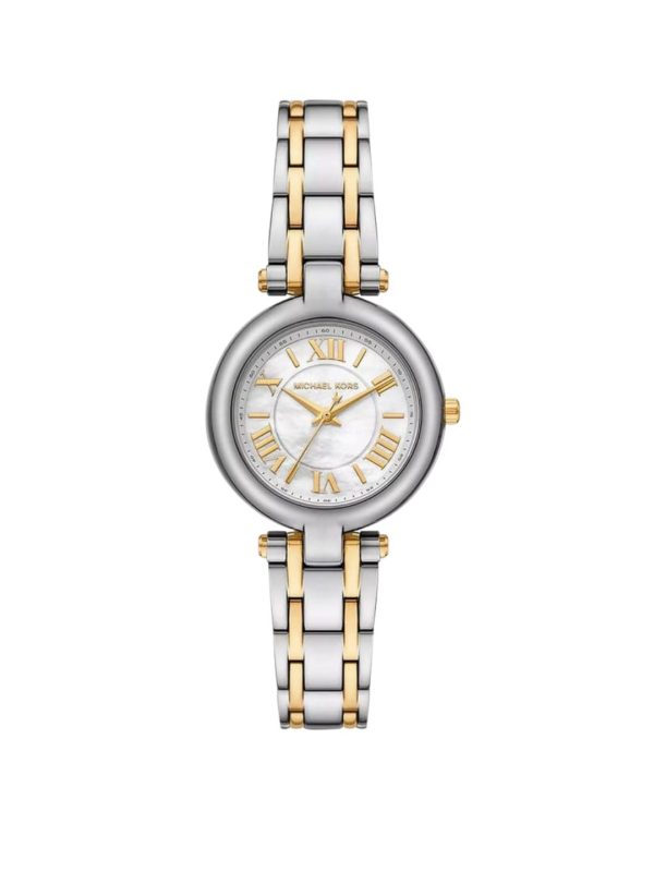 Montre femme Michael Kors Laney 30 mm réf. MK4895, cadran nacré, bracelet acier – autre angle