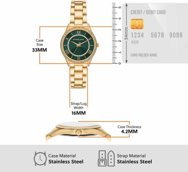 Montre femme Michael Kors Lauryn réf. MK4737, mouvement quartz, boîtier 33 mm, acier inoxydable – quatrième vue