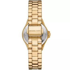 Montre femme Michael Kors Lennox 30 mm réf. MK7395, cadran vert, bracelet acier – vue de trois-quarts