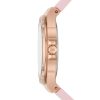 Montre femme Michael Kors Lennox 37 mm réf. MK7282, cadran rose, bracelet silicone – vue rapprochée