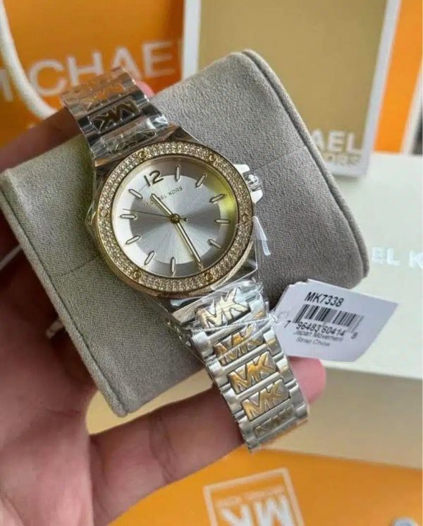 Montre femme Michael Kors Lennox réf. MK7338, mouvement quartz, boîtier 37 mm, acier inoxydable – vue principale, Horlova Maroc