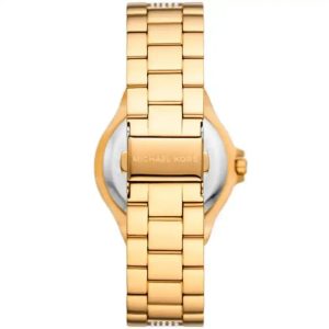 Montre femme Michael Kors Lennox 37 mm réf. MK7391, cadran blanc, bracelet acier – vue de trois-quarts