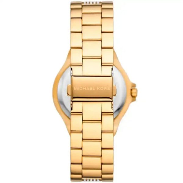Montre femme Michael Kors Lennox 37 mm réf. MK7391, cadran blanc, bracelet acier – vue de trois-quarts