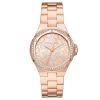 Montre femme Michael Kors Lennox 37 mm réf. MK7405, cadran rose, mouvement quartz – vue de face | Horlova Maroc