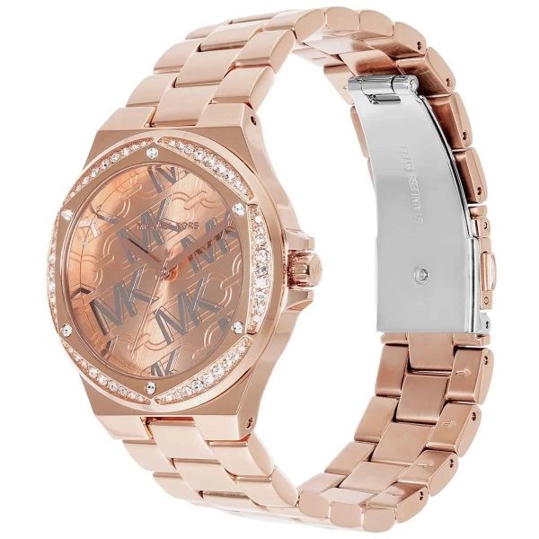 Montre femme Michael Kors Lennox 37 mm réf. MK7405, cadran rose, mouvement quartz – vue de trois-quarts