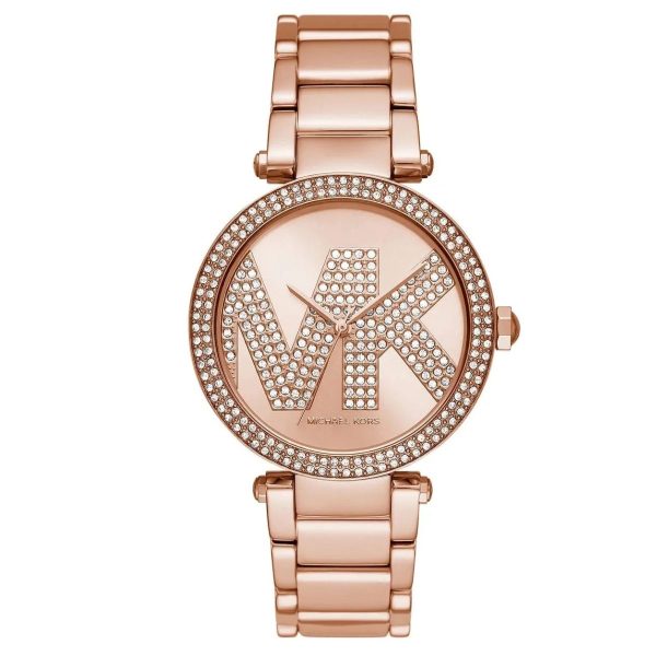 Montre femme Michael Kors Lennox 37 mm réf. MK7405, cadran rose, mouvement quartz – vue rapprochée