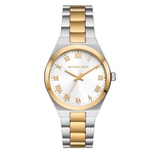 Montre femme Michael Kors Lennox 37 mm réf. MK7464, cadran blanc, mouvement quartz – vue de face | Horlova Maroc