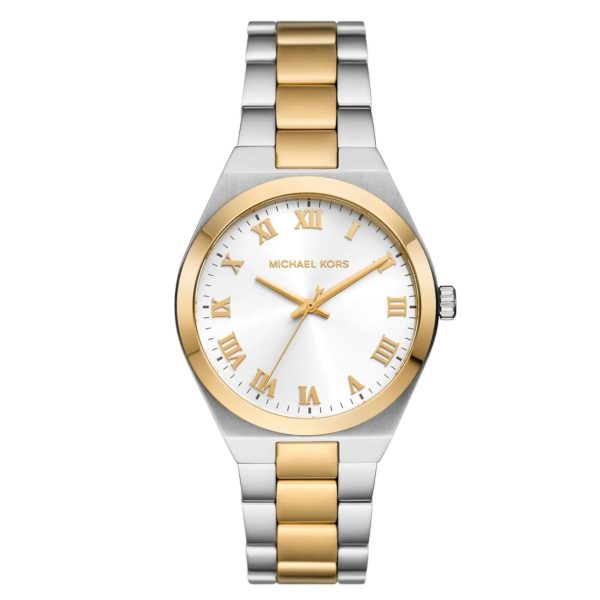 Montre femme Michael Kors Lennox 37 mm réf. MK7464, cadran blanc, mouvement quartz – vue de face | Horlova Maroc