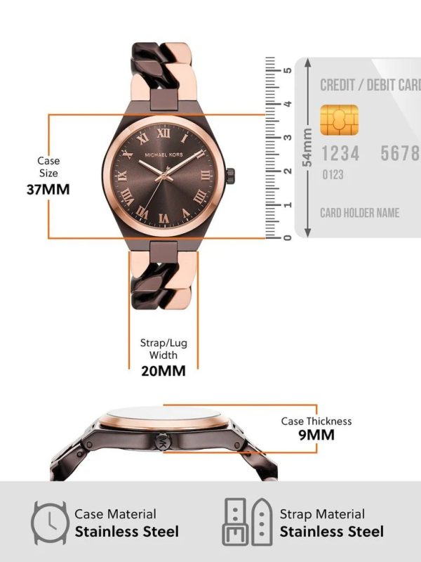Montre femme Michael Kors Lennox réf. MK7501, mouvement quartz, boîtier 37 mm, acier inoxydable – vue principale, Horlova Maroc