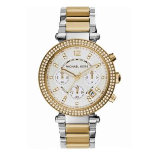 Montre femme Michael Kors Lennox Multicolore 43 mm réf. MK7284, bracelet acier, mouvement quartz – vue de face | Horlova Maroc