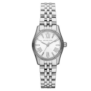 Montre femme Michael Kors Lexington 26 mm réf. MK3228, cadran argenté, bracelet acier, mouvement quartz – vue de face | Horlova Maroc