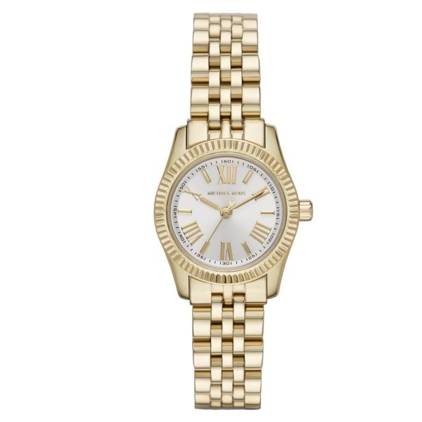 Montre femme Michael Kors Lexington 26 mm réf. MK3229, cadran blanc, bracelet acier, mouvement quartz – vue de face | Horlova Maroc