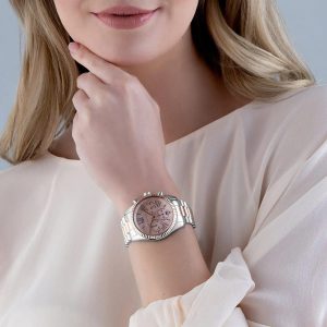 Montre femme Michael Kors Lexington réf. MK7219, chronographe quartz, boîtier 36 mm, acier inoxydable – vue principale, Horlova Maroc