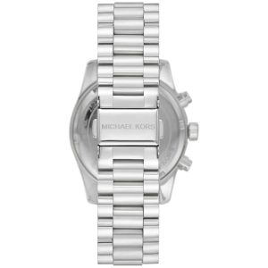 Montre femme Michael Kors Lexington 38 mm réf. MK7215, cadran bleu, bracelet acier – vue de trois-quarts