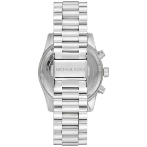 Montre femme Michael Kors Lexington 38 mm réf. MK7215, cadran bleu, bracelet acier – vue de trois-quarts