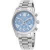 Montre femme Michael Kors Lexington 38 mm réf. MK7215, cadran bleu, bracelet acier – vue rapprochée