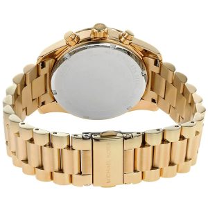 Montre femme Michael Kors Lexington 38 mm réf. MK7241, cadran blanc, bracelet acier – vue de trois-quarts