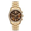 Montre femme Michael Kors Lexington 38 mm réf. MK7276, cadran marron, bracelet acier – vue de face | Horlova Maroc