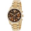 Montre femme Michael Kors Lexington 38 mm réf. MK7276, cadran marron, bracelet acier – vue de trois-quarts