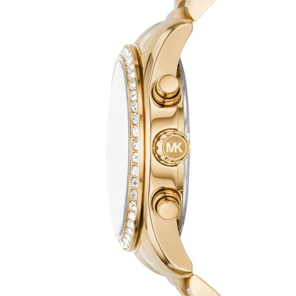 Montre femme Michael Kors Lexington 38 mm réf. MK7276, cadran marron, bracelet acier – vue rapprochée
