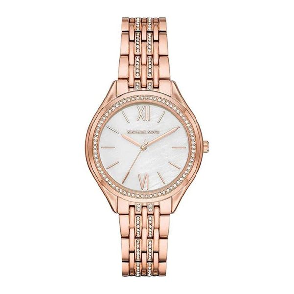 Montre femme Michael Kors Lexington Allure réf. MK7076, bracelet acier, mouvement quartz – vue de face | Horlova Maroc