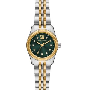 Montre femme Michael Kors Lexington réf. MK4986, cadran vert, bracelet acier, mouvement quartz – vue de face | Horlova Maroc