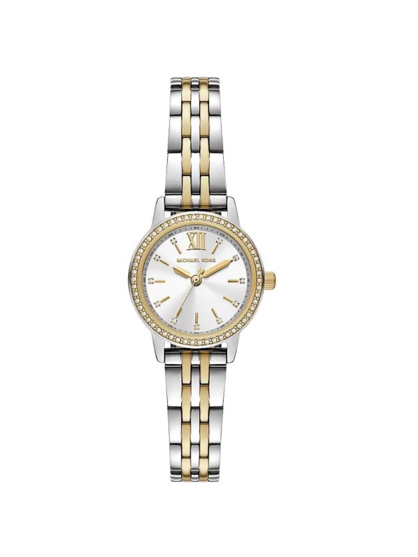 Montre femme Michael Kors Melissa 26 mm réf. MKO1172, cadran blanc, mouvement quartz – vue de face | Horlova Maroc