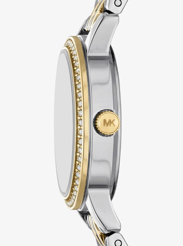 Montre femme Michael Kors Melissa 26 mm réf. MKO1172, cadran blanc, mouvement quartz – vue de trois-quarts