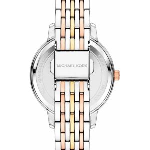 Montre femme Michael Kors Melissa 35 mm réf. MKO1117, cadran argenté, bracelet acier – vue de trois-quarts