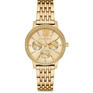 Montre femme Michael Kors Melissa 36 mm réf. MKO1080, bracelet acier, mouvement quartz – vue de face | Horlova Maroc