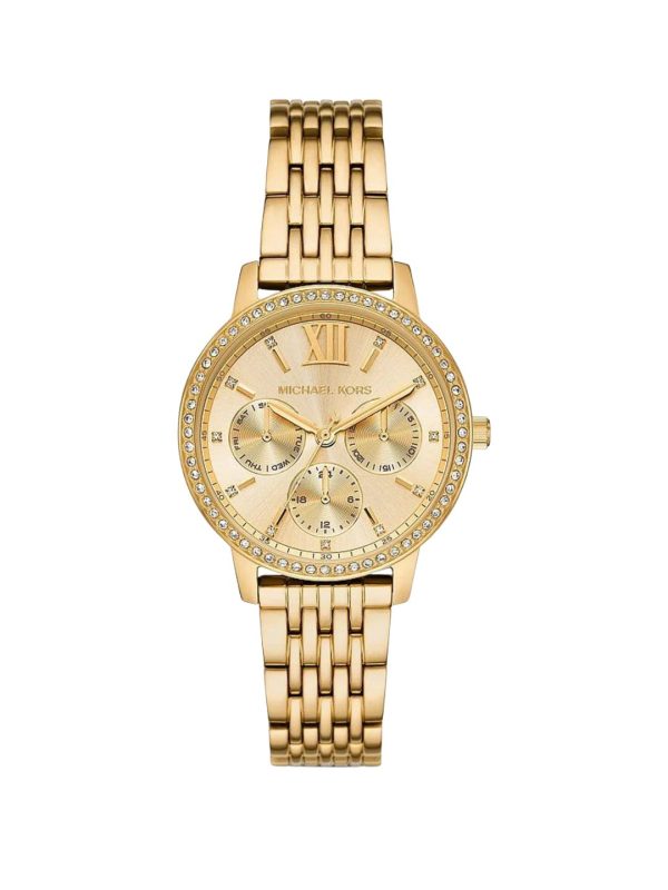 Montre femme Michael Kors Melissa 36 mm réf. MKO1080, bracelet acier, mouvement quartz – vue de face | Horlova Maroc