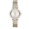 Montre femme Michael Kors Mini Darci Bicolore 38 mm réf. MK3405, cadran argenté, bracelet acier – vue de face | Horlova Maroc