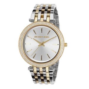 Montre femme Michael Kors réf. MK3215, cadran argenté, bracelet acier, mouvement quartz – vue de face | Horlova Maroc