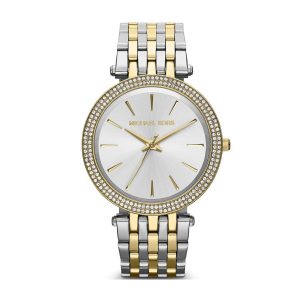 Montre femme Michael Kors réf. MK3215, cadran argenté, bracelet acier – vue de trois-quarts