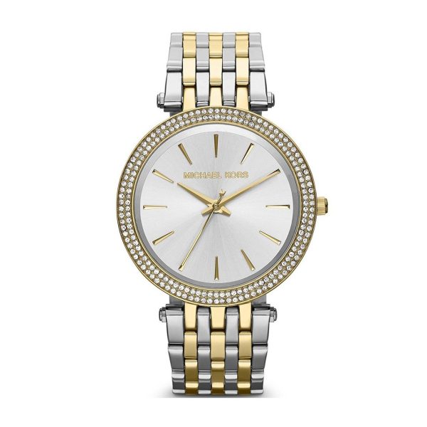 Montre femme Michael Kors réf. MK3215, cadran argenté, bracelet acier – vue de trois-quarts