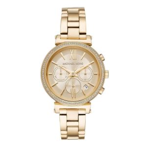 Montre femme Michael Kors réf. MK6559, bracelet acier, mouvement quartz – vue de face | Horlova Maroc