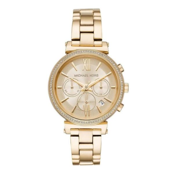 Montre femme Michael Kors réf. MK6559, bracelet acier, mouvement quartz – vue de face | Horlova Maroc