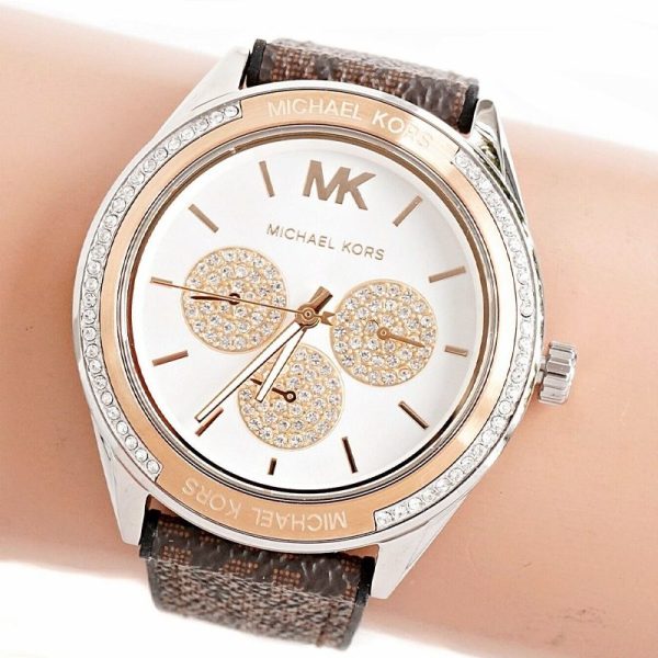 Montre femme Michael Kors réf. MK7205, mouvement quartz, cuir – vue principale, Horlova Maroc