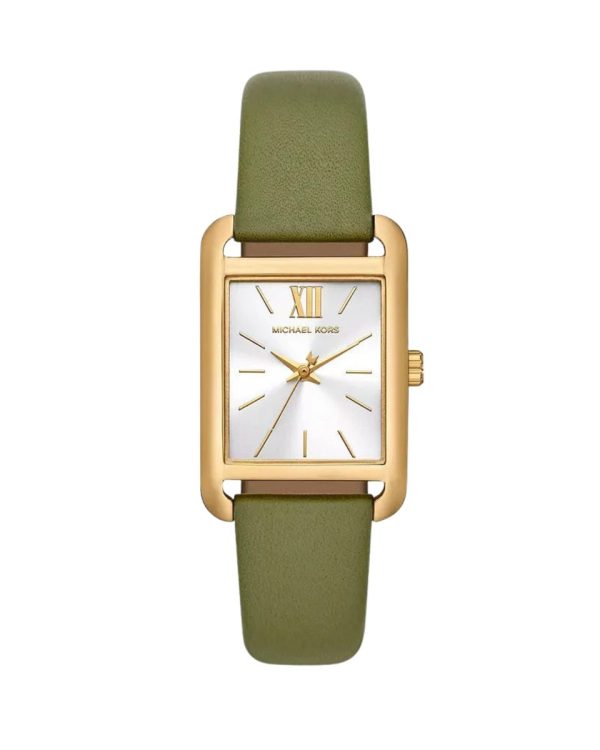 Montre femme Michael Kors Monroe réf. MKO1028, boîtier 27 mm, acier inoxydable, cuir, verre minéral – vue principale, Horlova Maroc