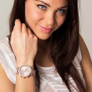 Montre femme Michael Kors Parker réf. MK5896, chronographe quartz, boîtier 39 mm, acier inoxydable, verre minéral – deuxième vue