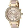 Montre femme Michael Kors Parker 39 mm réf. MK6326, cadran rose, bracelet acier – autre angle