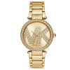 Montre femme Michael Kors Parker 39 mm réf. MK6659, cadran doré, mouvement quartz – vue de face | Horlova Maroc