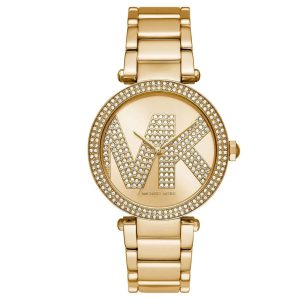 Montre femme Michael Kors Parker 39 mm réf. MK6659, cadran doré, mouvement quartz – vue de face | Horlova Maroc